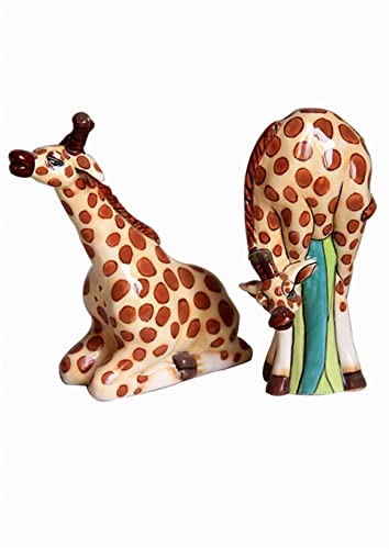 Blue Sky Clayworks Clayworks Hager Giraffe Salt and Pepper Set, 4-inch Height, Set of 2