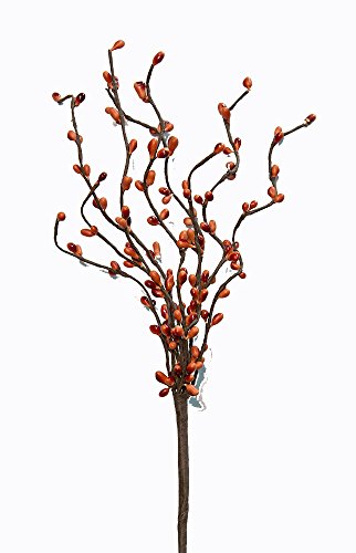 CWI Gifts 6-Piece 9-Branch Pip Berry Pick Set, 12-Inch, Pumpkin