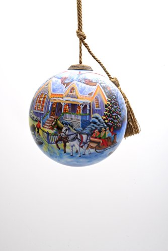 Inner Beauty 1610167 Welcome Home, Hand Painted Blown Glass Ornament