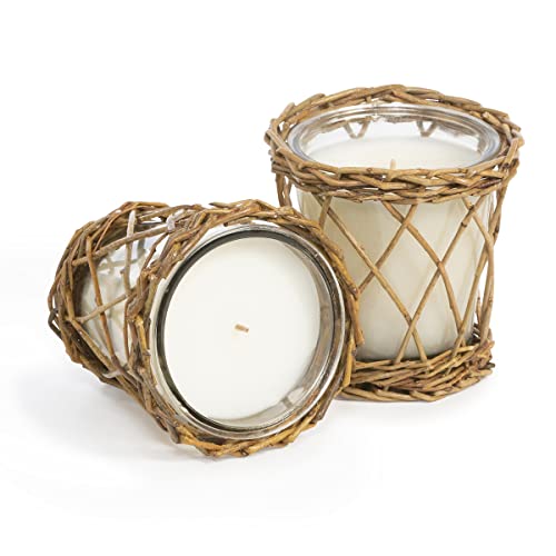 Park Hill Collection ENP20553 Coastal Cottage Willow Candle, 4.75-inch Height