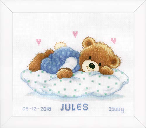 Vervaco Counted Cross Stitch kit Snoozing Teddy Bear