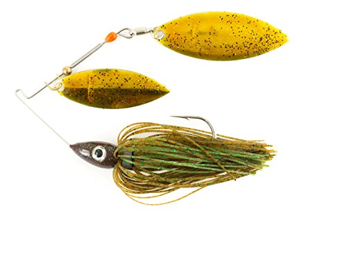 Nichols Lures Pulsator Metal Flake Double Willow Spinnerbait, Suwannee River Special Green, 1/2-Ounce