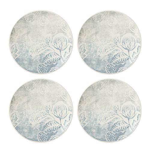 Lenox Textured Neutrals Floral 4Pc Accent Plates, 4.25 LB, Blue