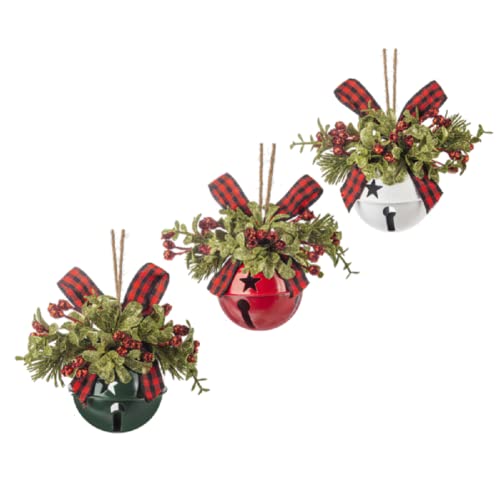 Ganz Mistletoe Sleigh Bells, 35.50-inch Height, Metal and Plastic, Set of 3