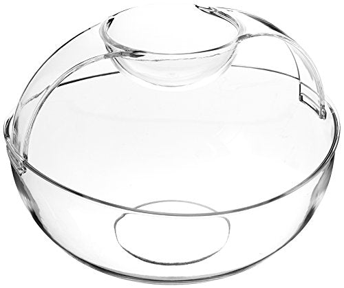 Prodyne Arch Chip & Dip Bowl (Removable Arched Dip Cup), Clear