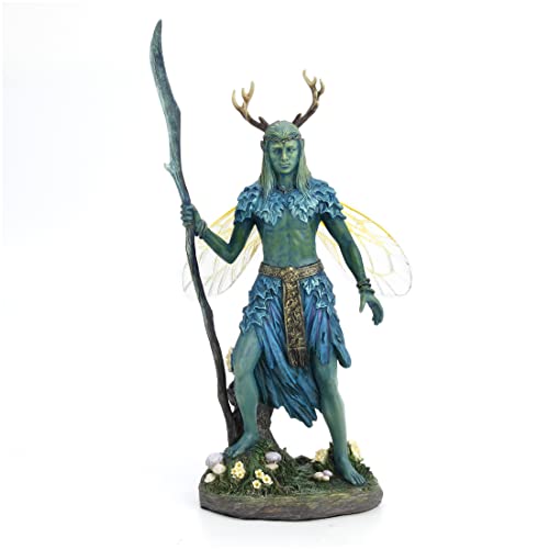Unicorn Studio Veronese Design 10 3/8" Winged Antler Elven Druid Resin Statue Hand Painted Figurine