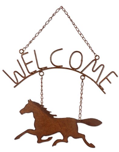 Sunset Vista Designs Horsing Around Welcome Sign, 16-1/2-Inch Long by 14-Inch Wide