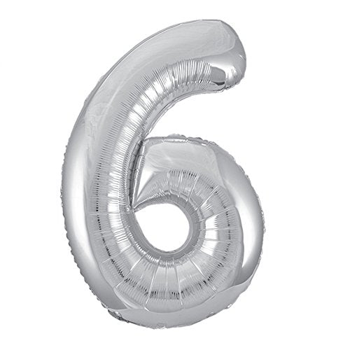Unique Industries 34" Foil Silver Number 6 Balloon