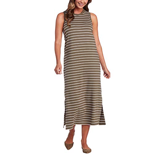 Mud Pie Quinn Striped Green Midi Dress, Medium