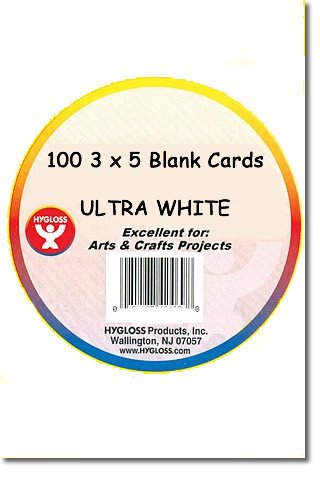 Hygloss Products Ultra White Blank Flash Cards - Great Study Tool - Multitude of Uses - 3‚Äù x 9‚Äù - 100 Cards