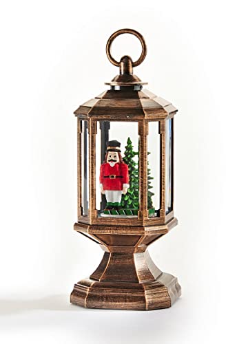 Giftcraft 684117 Christmas LED Water Lantern Nutcracker, 9.05-inch Height