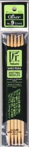 Clover 72690 Bamboo Double Point Knitting Needles 7 in. 5-Pkg-Size 9