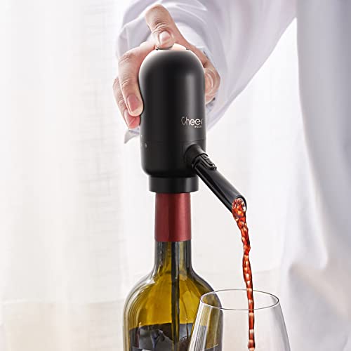 Cheer Moda Electric Wine Aerator and Dispenser Gift Set, Black and Bronze, Kitchen Accessories