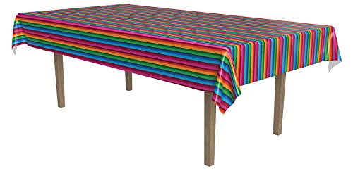 Beistle Fiesta Table Cover, 54" x 108", Multicolor