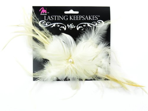 Midwest Design Touch of Nature 38476 1-Piece Decorative Feather Flower with Pearl on Clip, Wool