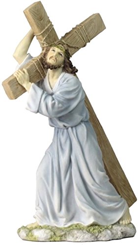 Unicorn Studio 12 Inch Jesus on The Way to Calvary Decorative Figurine, Pastel Color