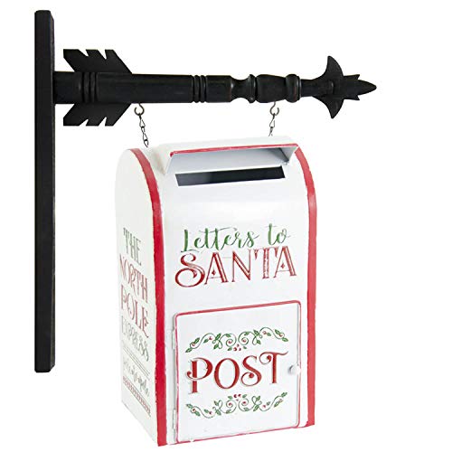 K&K Interiors 54369A-AR 16 Inch White Enameled Letters to Santa Mailbox Arrow Replacement