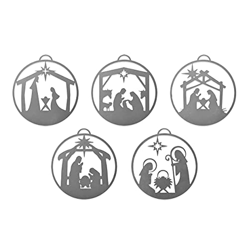 ROCC RUSTED ORANGE CRAFTWORKS CO. Nativity Christmas Ornaments (5 Pack Variety) - Nativity Ornament Nativity Scene Ornament Nativity Ornaments for Christmas Tree Winter Decor Christmas