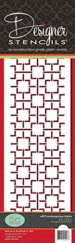 Designer Stencils Contemporary Lattice Cake Stencil Side, Beige/semi-transparent