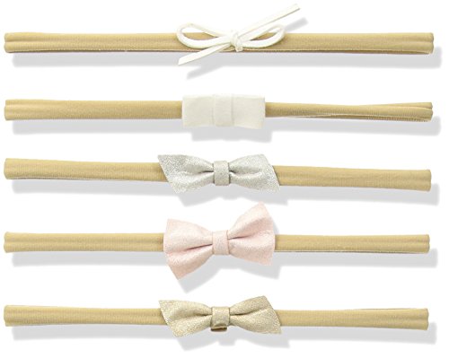 Mud Pie Baby Leather Bow 5 Piece Headband Set, Multicolor, One Size