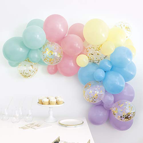 Unique Industries Assorted Pastel Latex Balloon Arch Kit (40 Pcs) -1 Pack