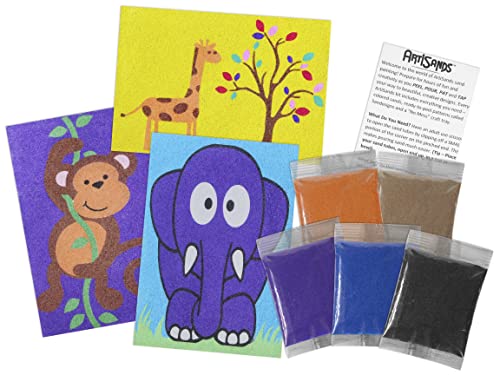 ACT√çVA Products Artisands Zoo Animals Sand Painting Craft Kit