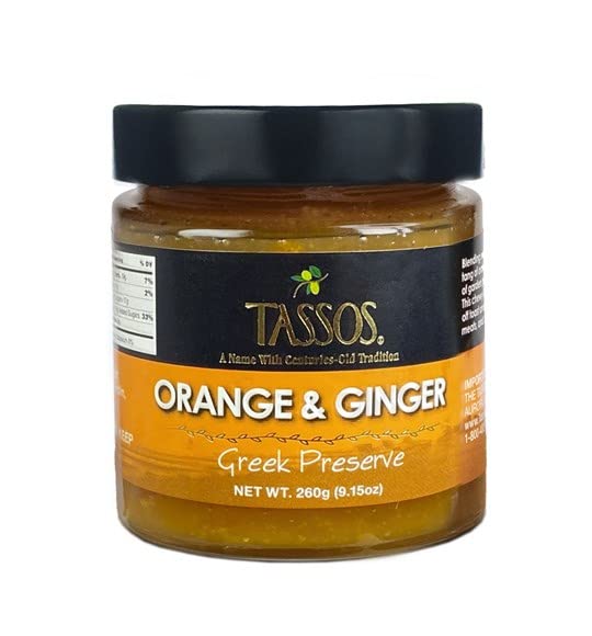 Tassos Orange and Ginger Greek Marmalade (9.15 oz)