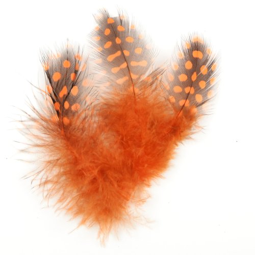 Midwest Design Designer Feathers 38308 Guinea Feathers, Orange