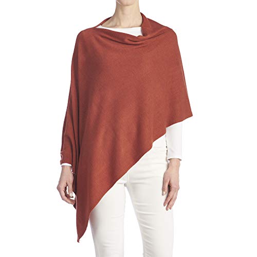 TGB Brands Women‚Äôs Versatile Lightweight Poncho Shawl Wrap | Wear Multiple Ways | 15 Colors | Fashionable Clothing Accessory | OSFM