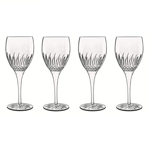 Luigi Bormioli Rocco Diamonte 12.75 oz. White Wine Stem, Set of 4, 380ml, Clear