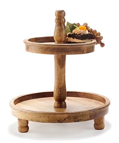 Giftcraft 094576 Decorative Tiered Cake Stand, 15,.5-inch Height, Wood