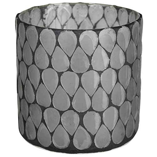 HomArt Medium Teardrop Mosaic Hurricane, 4-inch Height, Glass