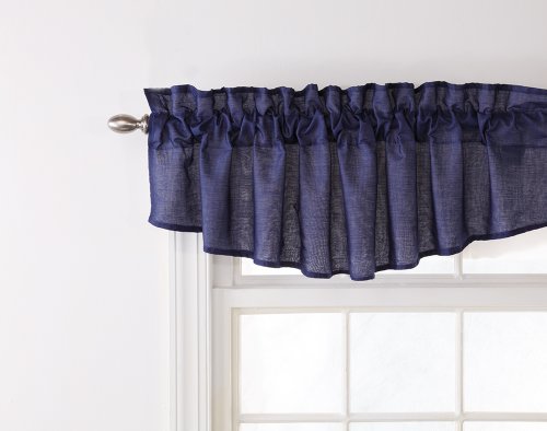 Belle Maison Stylemaster Renaissance Home Fashion Emery Lined Insert Valance, 60-Inch by 16-Inch, Midnight