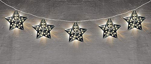 Amscan Party 5 3/8' LED String Lights - Battery Operated - Metal Star Design