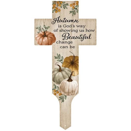 Carson Home Autumn Cross Garden Stake, 17.5-inch Height