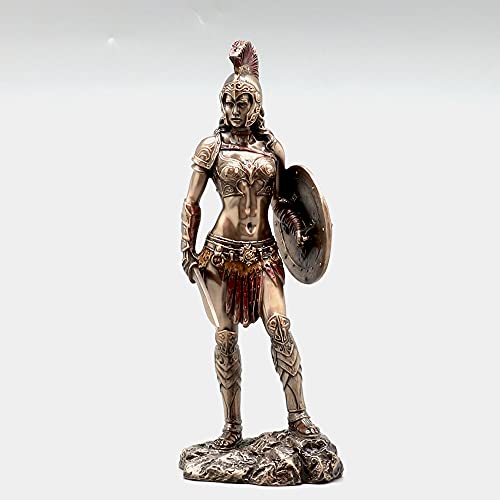 Unicorn Studio Veronese Design 9" Tall Amazon Warrior Wielding Sword and Shield Cost Cast Bronzed Resin Sculpture Collectible Figurine Greek Roman Spartan Gift