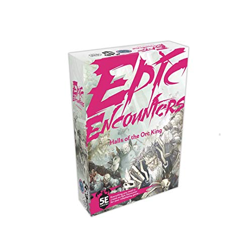 Steamforged Epic Encounters: Hall of The Orc King - RPG Fantasy Roleplaying Tabletop Game with 20 Orc Miniatures, Double-Sided Game Mat, & Game Master Adventure Book with Monster Stats, 5E Compatible