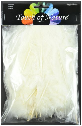 Midwest Design Touch of Nature 4 to 6-Inch Turkey Flat Feathers for Arts and Crafts, 14gm, Eggshell