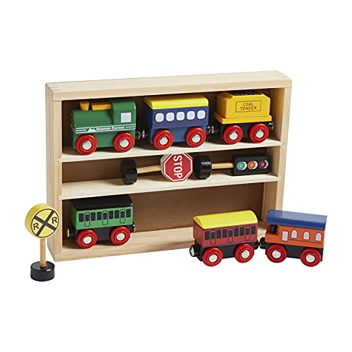 Mud Pie Boxed Wood Train Set, 11 1/2-inch