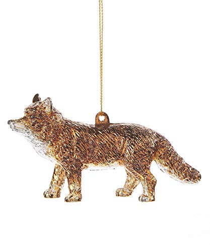 Giftcraft 665931 Fox Ornament, 4-inch Lenght, Plastic