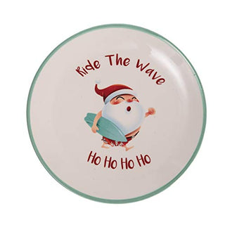 Beachcombers B22791 Ride the Wave Santa Plate, 8-inch Diameter