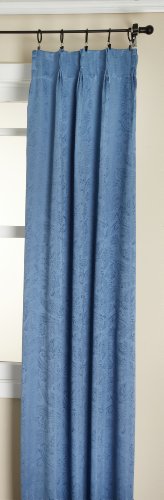 Belle Maison Style Master Gabrielle Pinch Pleated Foam Back Patio Panel, Blue, 96 by 84-Inch