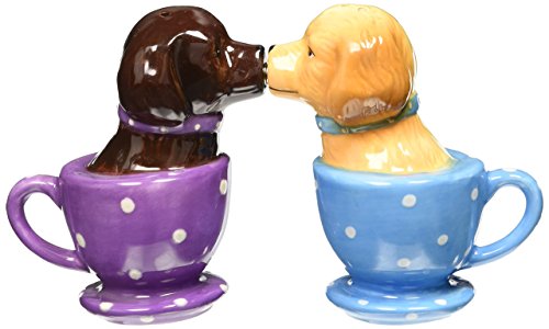 Pacific Trading Labrador Retriever Teacup Magnetic Salt & Pepper Shakers They Kiss! Attractives, 3 1/2&