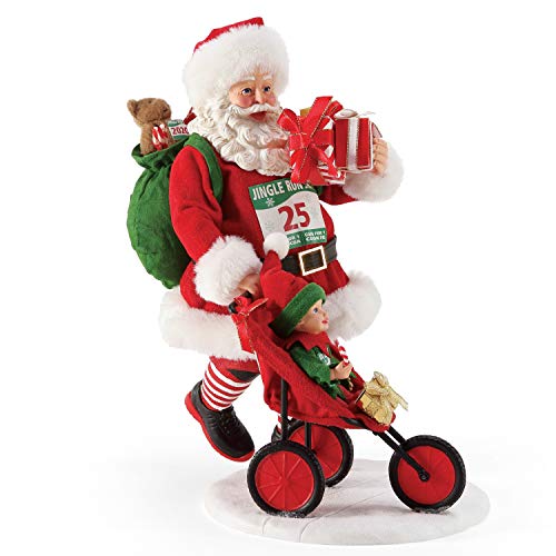 Department 56 Possible Dreams Santas Sports and Leisure Jingle Run Figurine, 10.5 Inch, Multicolor