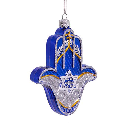 Kurt Adler Noble Gems Glass Hamsa Hand Hanukkah Ornament Standard