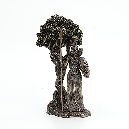 Unicorn Studio Veronese Design Resin Statues Greek Goddess Athena Under Olive Tree Bronze Finish Statue 5.25 X 9.5 X 4.5 Inches Bronze
