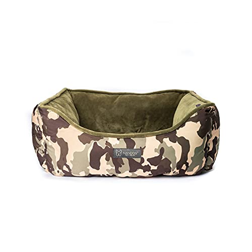Nandog Pet Gear Cloud Collection Cat and Dog Bed for Small to Medium Breeds ‚Äì Made of Ultra Soft Micro Plush Fabric ‚Äì Reversible Design with Double Stitched Seams (25‚Äùx21‚Äùx10‚Äù) (Camouflage)