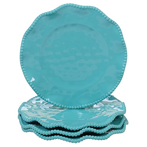 Certified International 27441 Salad Plate Dinner Plate, Set of 4, 9-inch Diameter, Teal