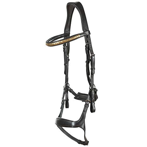 HORZE Stewart Anatomical Bridle - Dark Brown - Warmblood