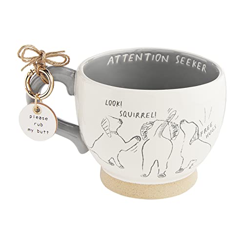 Mud Pie Dog Mug Tag Set, Attention, 3.4" X 3.88"